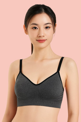 Viyan Shop Women Sports Lightly Padded Bra(Black)