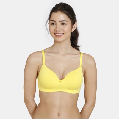 ZIVAME Women T-Shirt Lightly Padded Bra(Yellow)