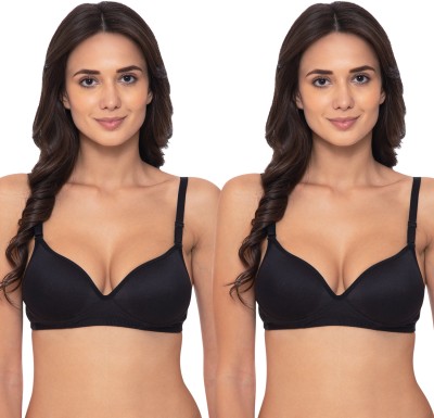 KOMLI Komli Heavily Padded Push-up Cotton Rich Bra Women Balconette Heavily Padded Bra(Black)