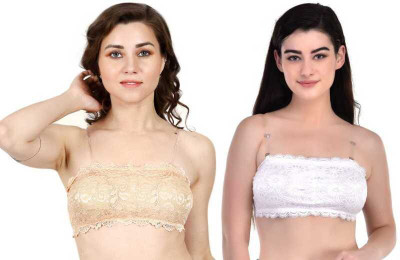 AARAA Beauty 521 Women Bralette Lightly Padded Bra(White, Beige)