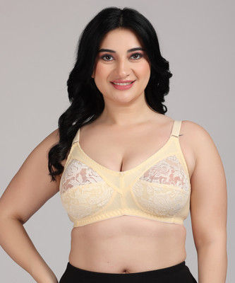 ZIVOK Full Coverage Net Bra Women Full Coverage Lightly Padded Bra(Beige)
