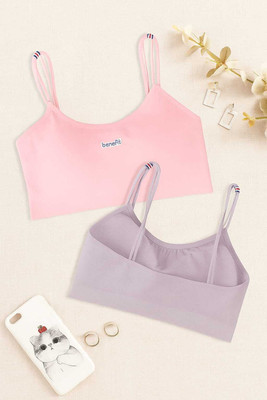 PKDESIN Women Sports Lightly Padded Bra(Pink, Grey)