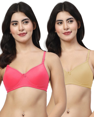 LILY maofcigam Women Everyday Heavily Padded Bra(Red, Beige)