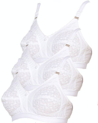 Piylu Women Full Coverage Non Padded Bra(White)