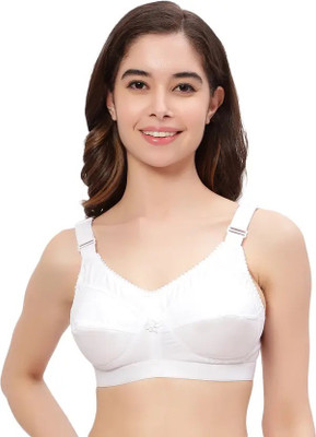 Reedeal Women Full Coverage Non Padded Bra(White)
