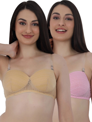 Selfcare Women's Lace Half Coverage Lightly Padded T-shirt Bra Women T-Shirt Lightly Padded Bra(Multicolor)