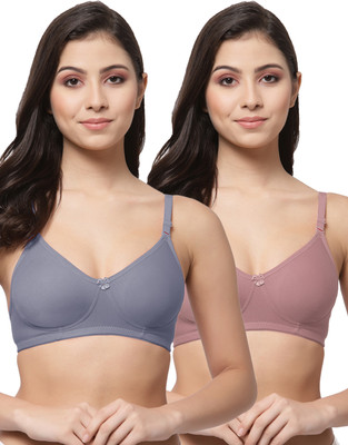 COLLEGE GIRL CG1301 Women T-Shirt Non Padded Bra(Blue, Brown)