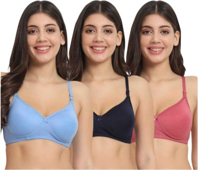 Velvra Women T-Shirt Lightly Padded Bra(Multicolor)