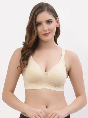 Floret Women T-Shirt Bra Non Padded & Full Coverage Women T-Shirt Non Padded Bra(Beige)