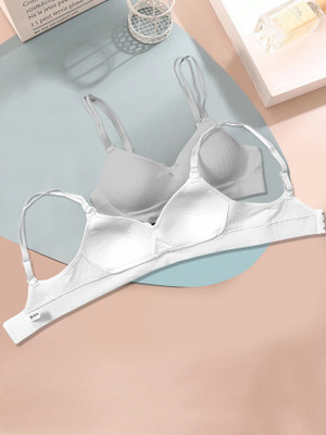 NAGARVEL CREATION E/309-GRY/WHT-P02-32 Women Push-up Lightly Padded Bra(Multicolor)