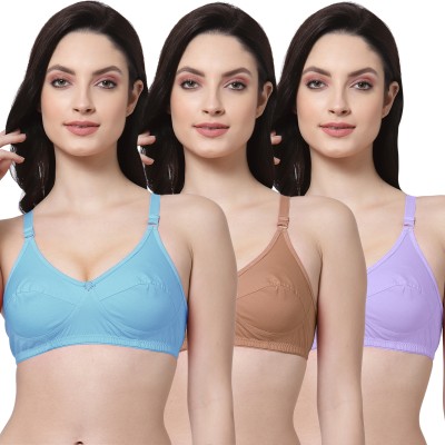 Shyam Sons FLAIR Forever Women Everyday Non Padded Bra(Light Blue, Brown, Purple)