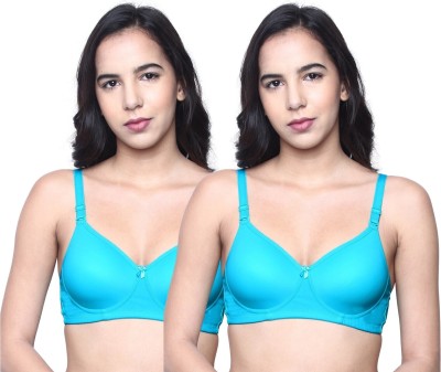 INKURV lily Women T-Shirt Heavily Padded Bra(Blue)