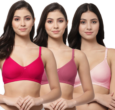 COLLEGE GIRL CG1301 Women T-Shirt Non Padded Bra(Pink, Maroon, Pink)