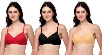 SNALLPARTS Snallparts Pack of 3 Women T-Shirt Heavily Padded Bra (Multicolor) Women T-Shirt Heavily Padded Bra(Multicolor)