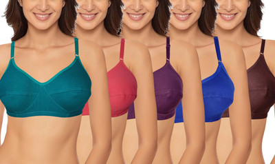 HOPESTAR Women Minimizer Non Padded Bra(Green, Red, Pink, Black, Maroon)