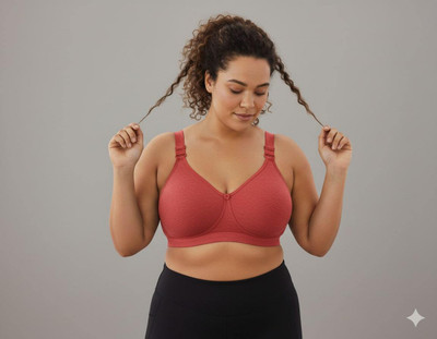 elina crafted from cotton and hosiery materia stretchable fit Women Full Coverage Non Padded Bra(Orange)