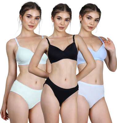 CARLTON LONDON Everday T-Shirt Bra Women Everyday Lightly Padded Bra(Light Blue, Black, Green)