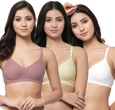 COLLEGE GIRL CG1301 Women T-Shirt Non Padded Bra(Brown, Beige, White)