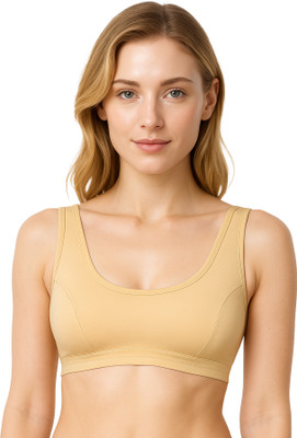 Salsa SPORT-BRA-010 Women Cami Bra Non Padded Bra(Beige)