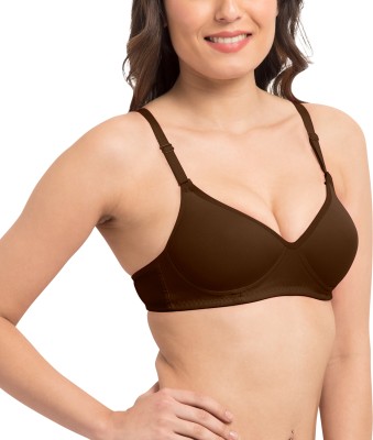 KOMLI Komli Seamless Medium Padded Full Coverage Cotton Rich Padded Bra Women T-Shirt Lightly Padded Bra(Brown)