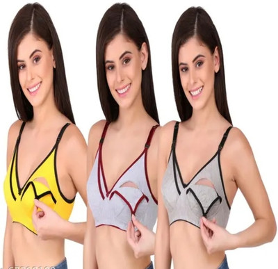 ORENZEE INNER Women Maternity/Nursing Non Padded Bra(Multicolor)