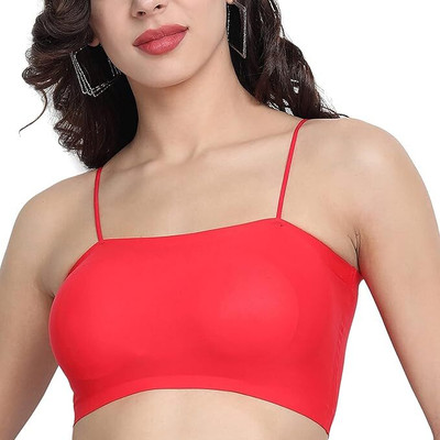 BACIONE 8881 MODEL BRA Women Bandeau/Tube Lightly Padded Bra(Red)