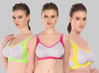 Yana Women Sports Non Padded Bra(Yellow, Pink, Light Green)