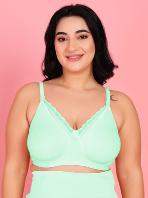 MAMMA PRESTO Front Open Women Maternity/Nursing Non Padded Bra(Green)