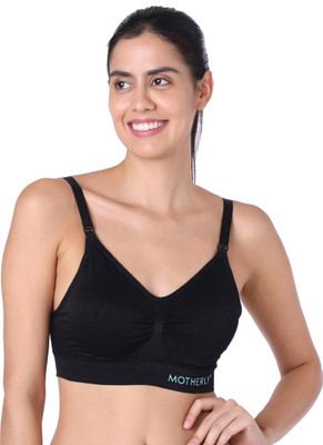 MOTHERLY Breastfeeding Nursing Bras for Women with Removable Pads Women Maternity/Nursing Lightly Padded Bra(Black)