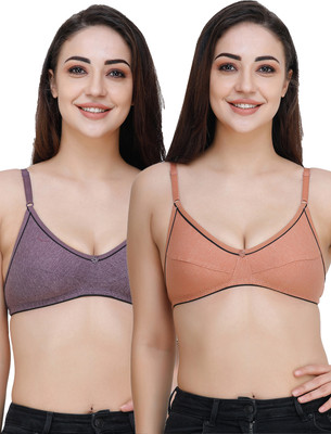 Docare FosterMino Women Everyday Non Padded Bra(Brown, Purple)