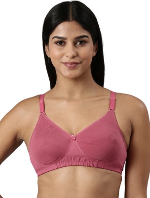 Blossom Woven Cotton T Shirt Bra_ETHNIC Women T-Shirt Non Padded Bra(Pink)