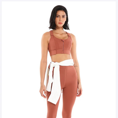 WOMENDATA High Impact Front Zip Velcro Sports Bra for Women, Adjustable. Gym, Yoga Women Sports Lightly Padded Bra(Red)