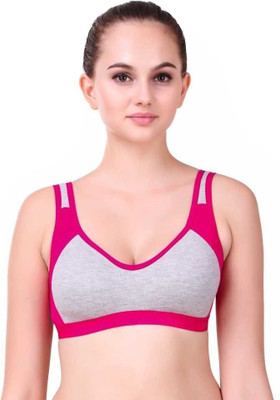 Apraa Apraa Molded Sports Bra For Women Women Sports Non Padded Bra(Pink)