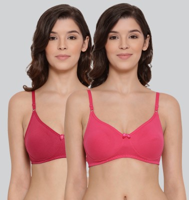 Lyra Women T-Shirt Non Padded Bra(Pink, Red)