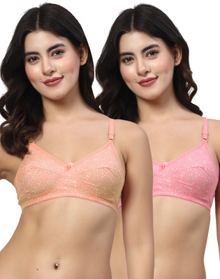 LILY imhsar Women Everyday Non Padded Bra(Orange, Pink)