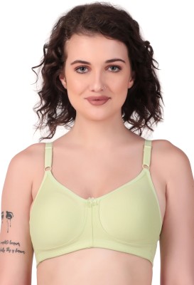 Hothy Full Coverage Seamed-Cup T-Shirt Bras Women T-Shirt Non Padded Bra(Green)