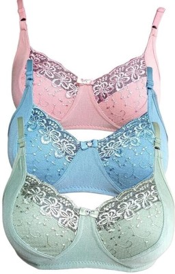 SIDA Combo pack of 3 Women Everyday Non Padded Bra(Multicolor)