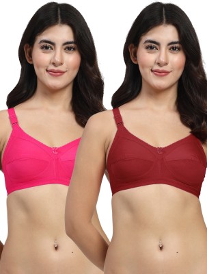 LILY C703 Women Minimizer Non Padded Bra(Maroon, Pink)