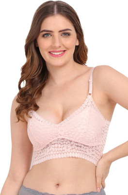 AMOUR SECRET Amour Secret Lacy Bralette Bra Women Bralette Lightly Padded Bra(Pink)