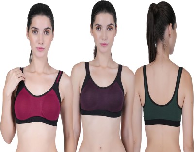 CURVZEX ZAMBIA Women Sports Non Padded Bra(Multicolor)