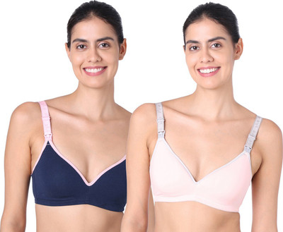 MOTHERLY Women Maternity/Nursing Lightly Padded Bra(Blue, Pink)