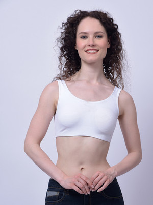 Dollar Missy Missy Pack of 1 Combed Cotton & Stretchy Elastane Wire-Free Moulded Women Sports Non Padded Bra(White)