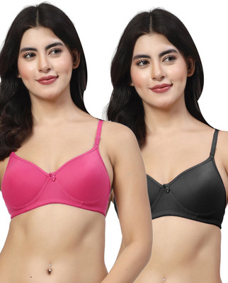 LILY maofcigam Women T-Shirt Heavily Padded Bra(Pink, Black)