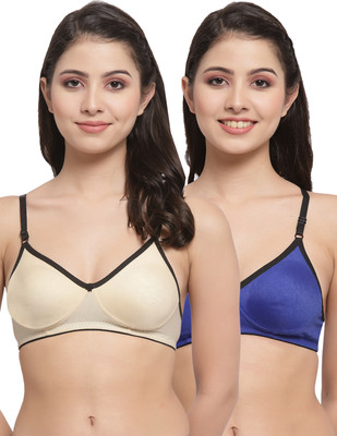 Docare M2Mino Women T-Shirt Non Padded Bra(Beige, Dark Blue)