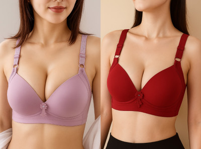 jd fashion Women Push-up Lightly Padded Bra(Maroon)