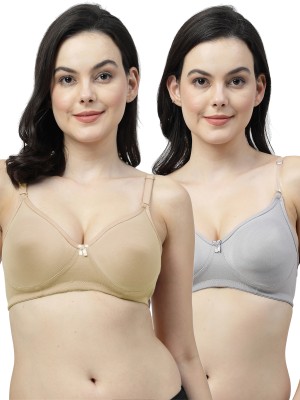 Shyam Sons FLAIR Femina Double Layered Women T-Shirt Non Padded Bra(Brown, Grey)