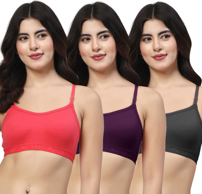 LILY 3321Mino Women Sports Non Padded Bra(Red, Purple, Black)