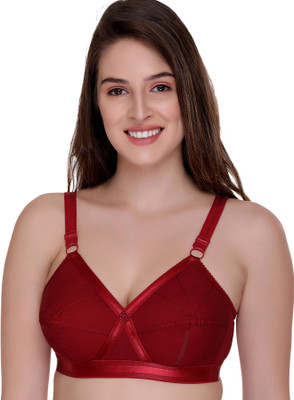 SONA Women's Perfecto Cotton Full Coverage Plus Size Non-Padded Wirefree Everyday Bra Women Full Coverage Non Padded Bra(Maroon)
