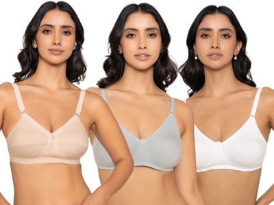 INKURV DELPHIA Women Full Coverage Non Padded Bra(Beige, Grey, White)