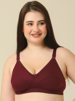 Body Figure Women Everyday Non Padded Bra Full Support Bra for Women & Girl Women T-Shirt Non Padded Bra(Maroon)